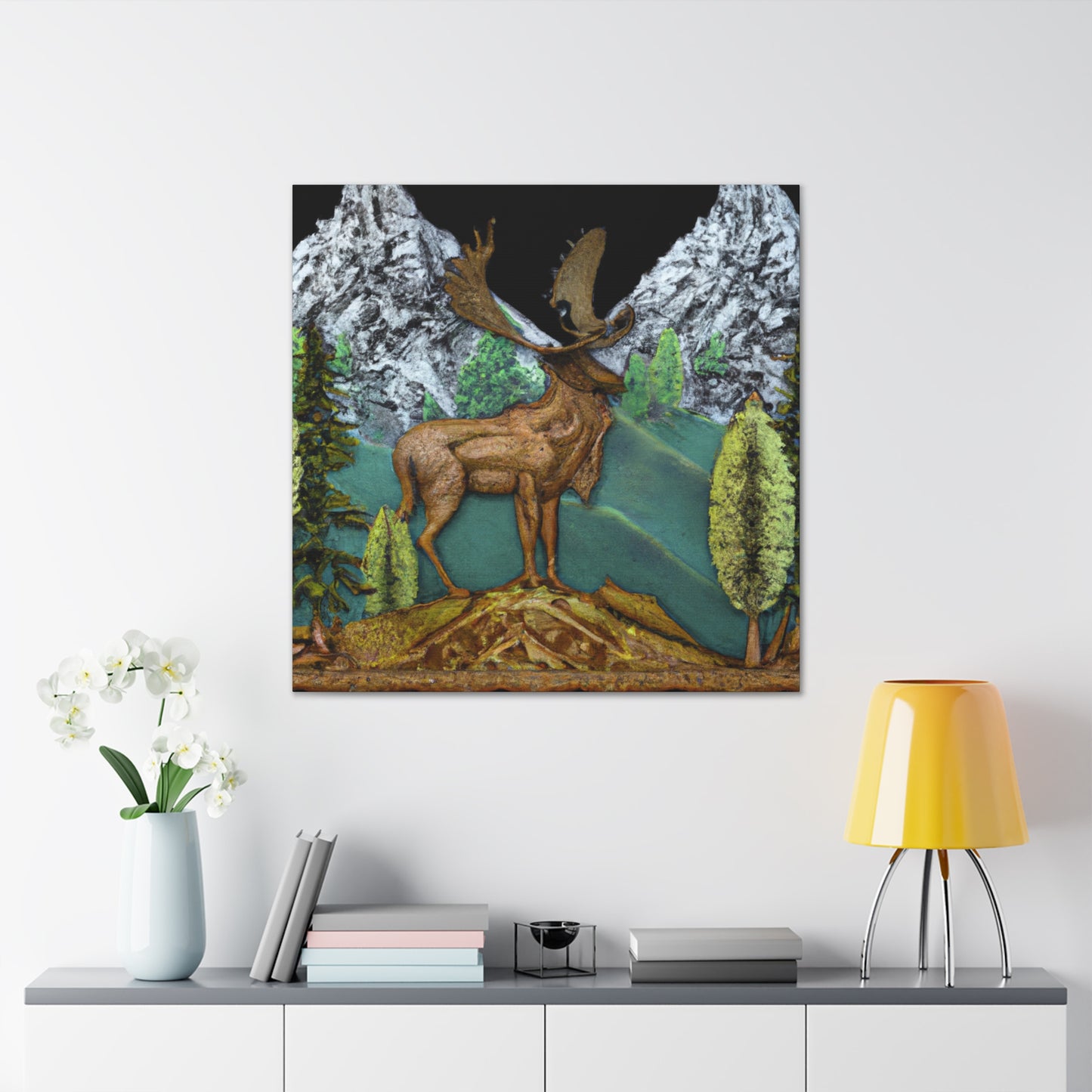 Deer in Moonlight Glow - Canvas