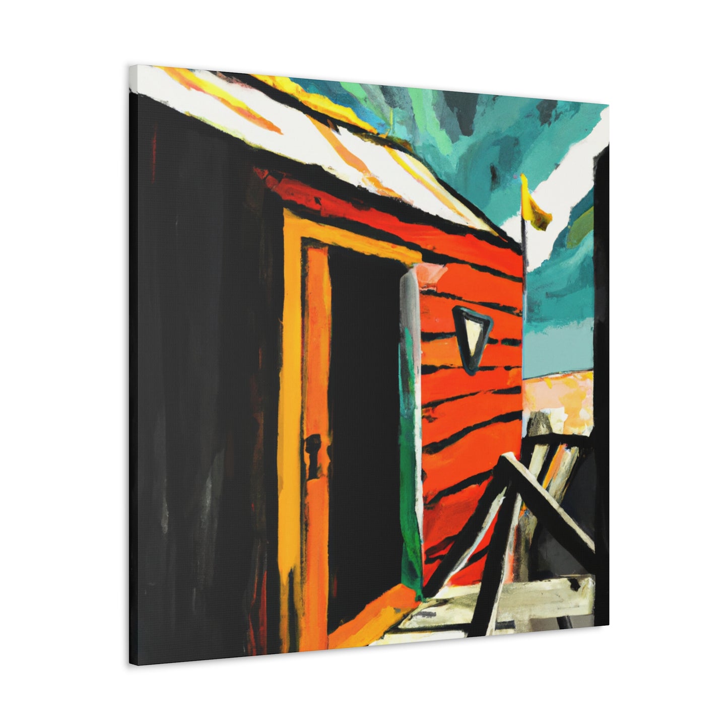 "Beach Hut Abstraction" - Canvas