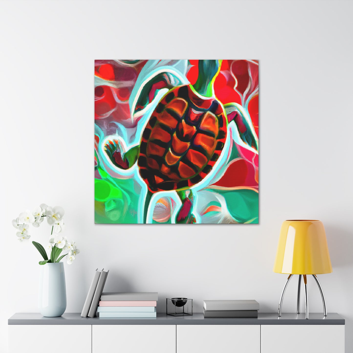 "Red Turtle Surrealism" - Canvas