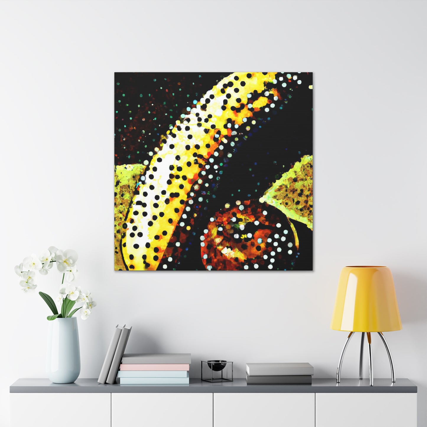 "Bananas in Pointillism" - Canvas