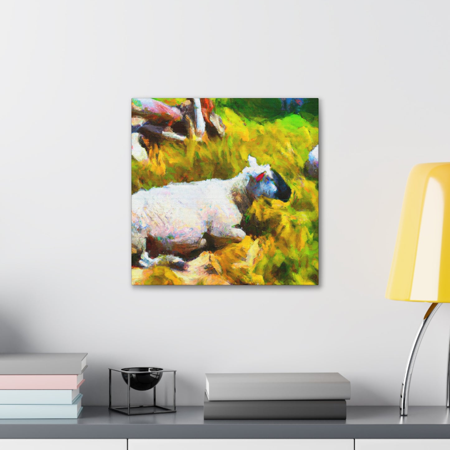 Sheep in Moonlight Glow - Canvas