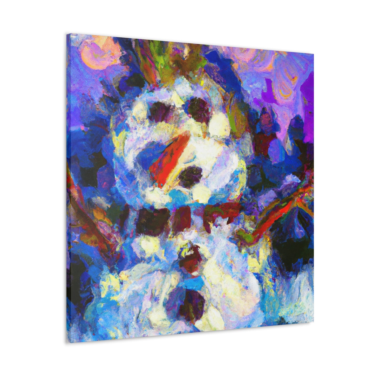 Snowman in Wintertime - Canvas