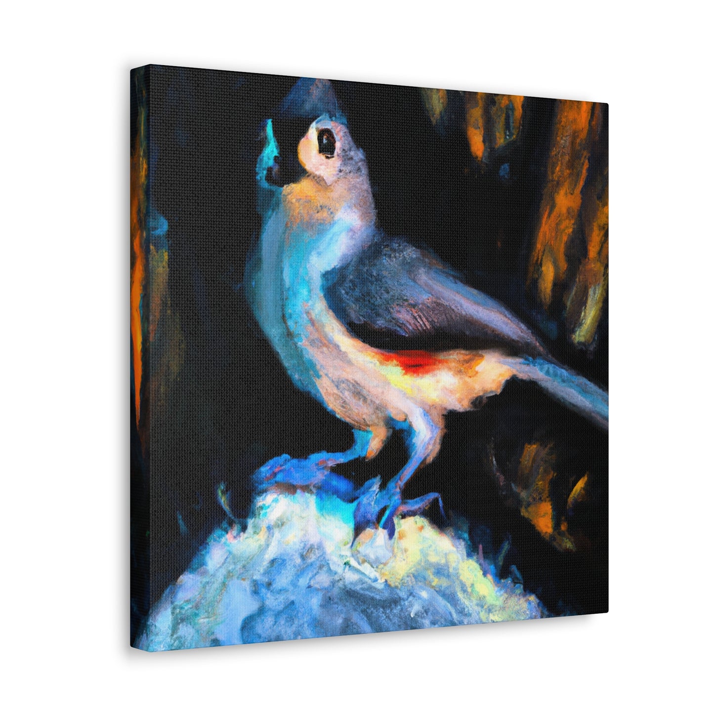 "Tufted Titmouse Expressionism" - Canvas