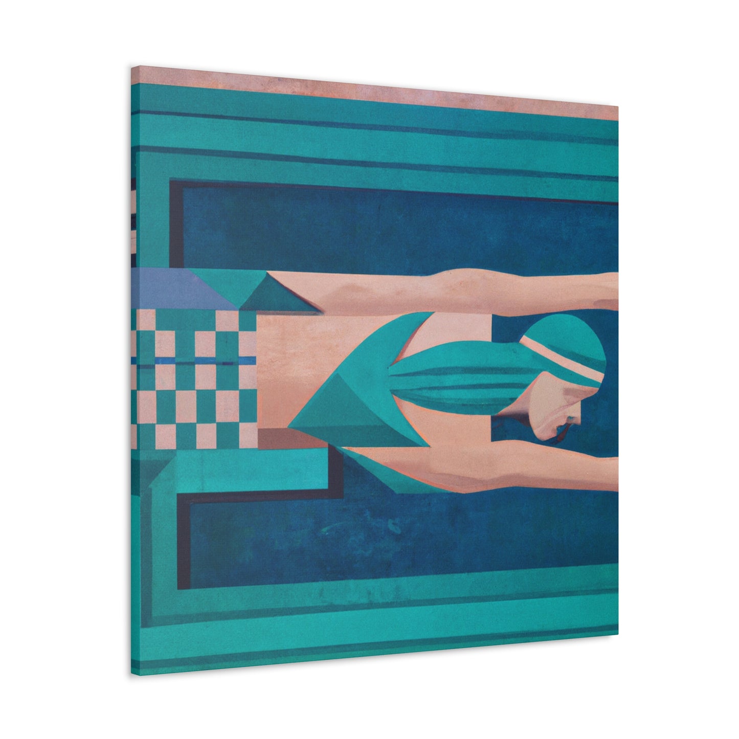 "Swim in Deco Style" - Canvas