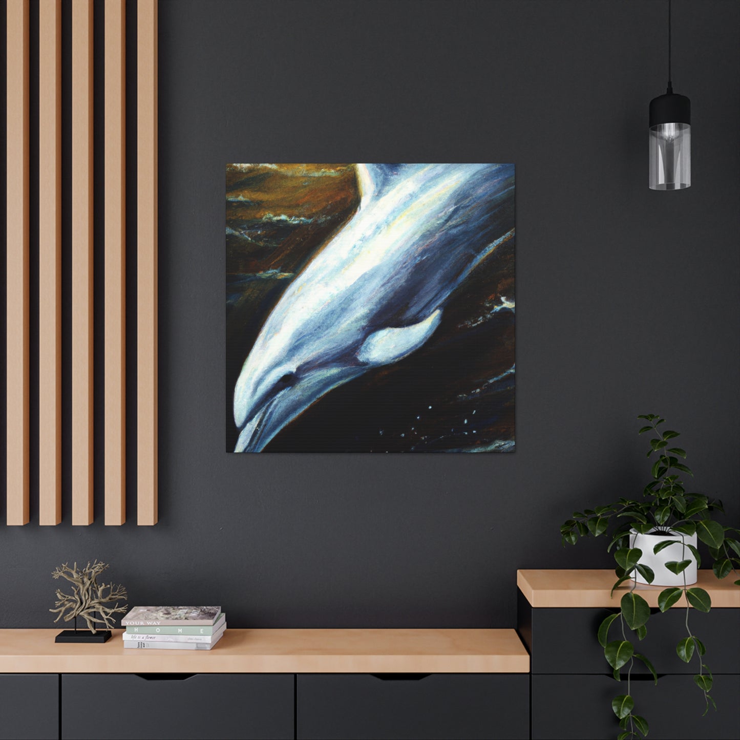 Dolphins in Emerald Seas - Canvas