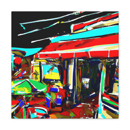 Beach Shops Nightscape - Canvas