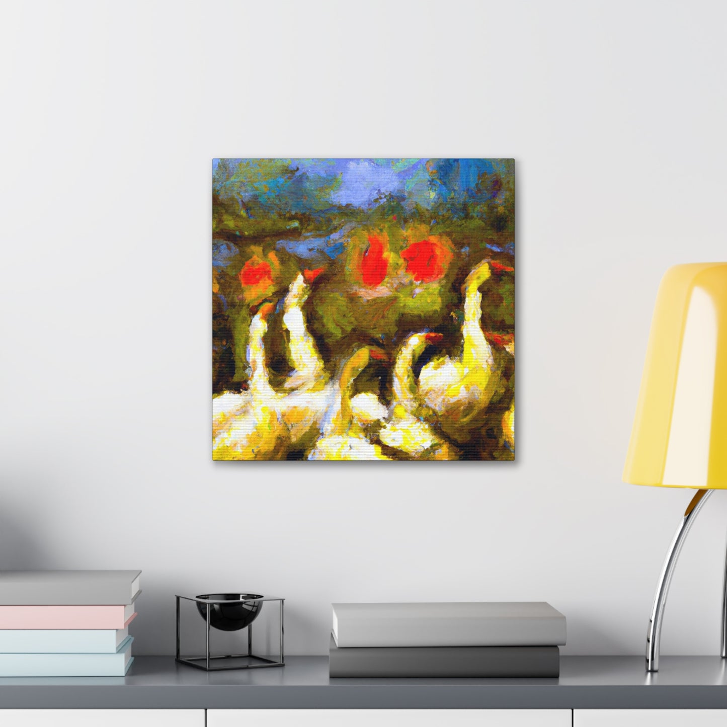 Geese on the Lake - Canvas