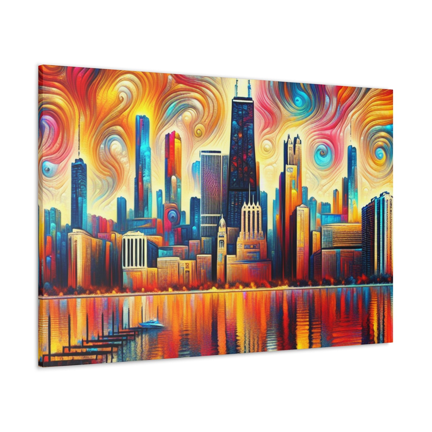 "Concrete Dreamscape: Chicagoland" - Canvas