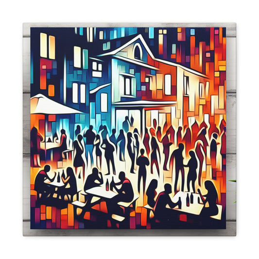 "Midnight Revelry: Jazzing Homes" - Canvas