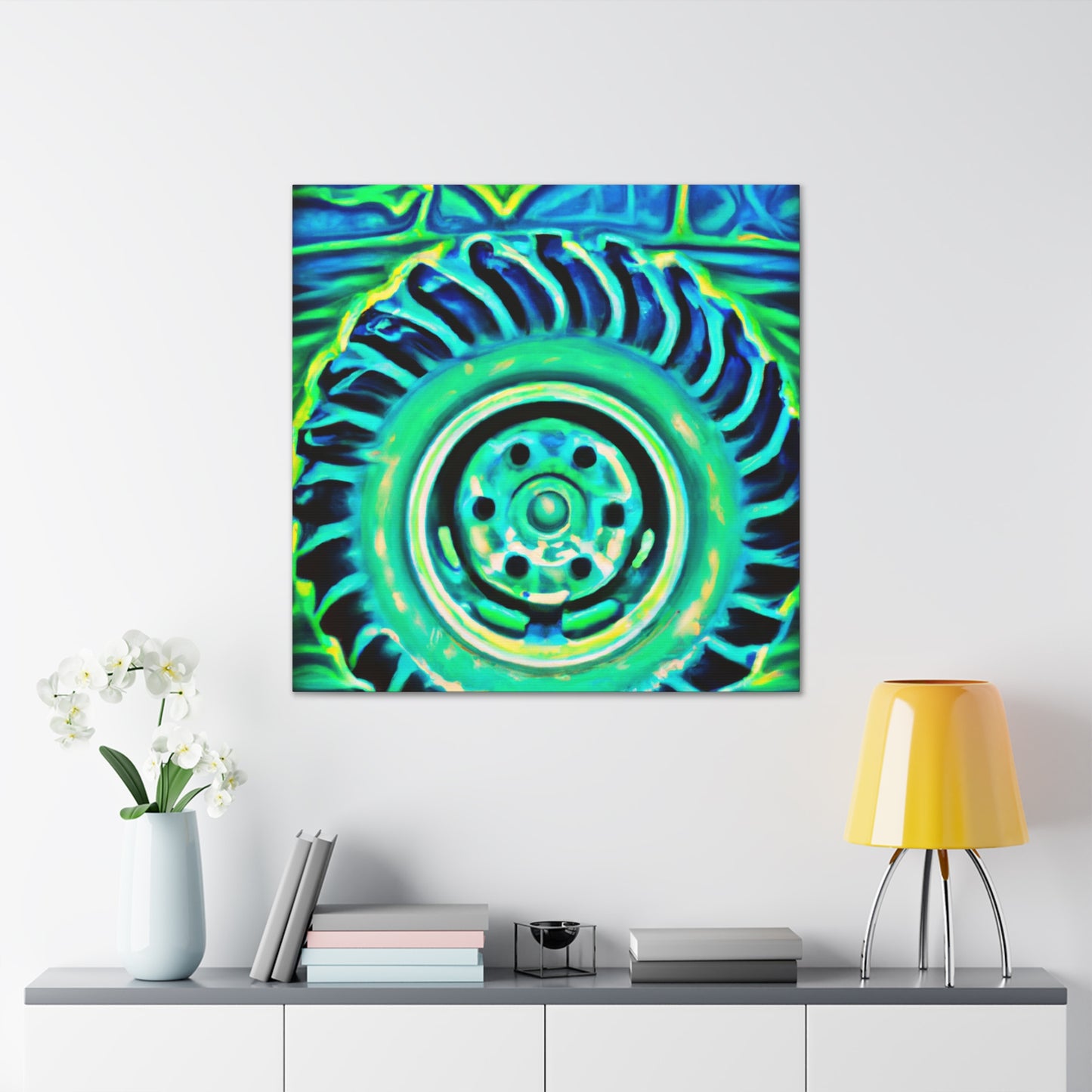 "Tractor Tire Splendor" - Canvas