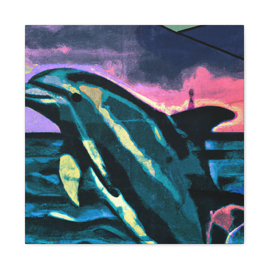 Dolphin in Pop Art - Canvas