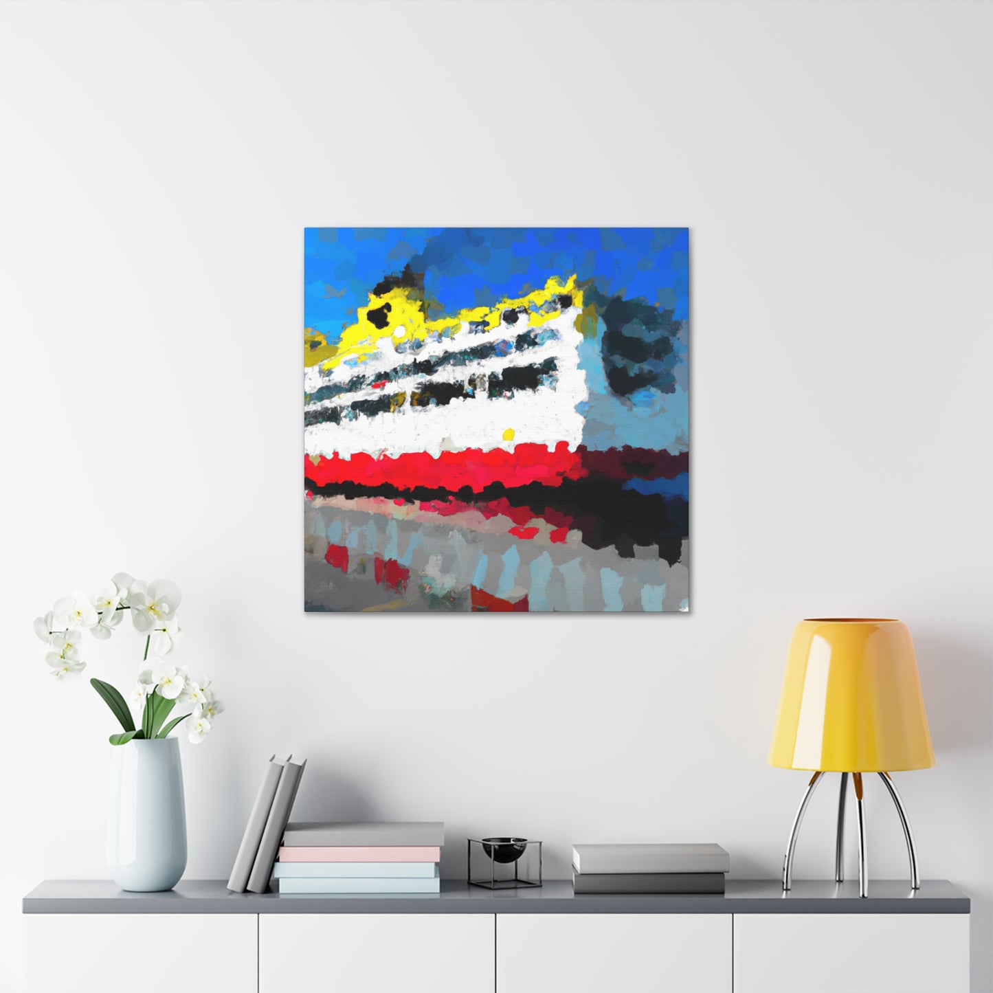 Ferry by Moonlight. - Canvas