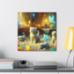 Whimsical Harmony: Puppies & Kittens - Canvas