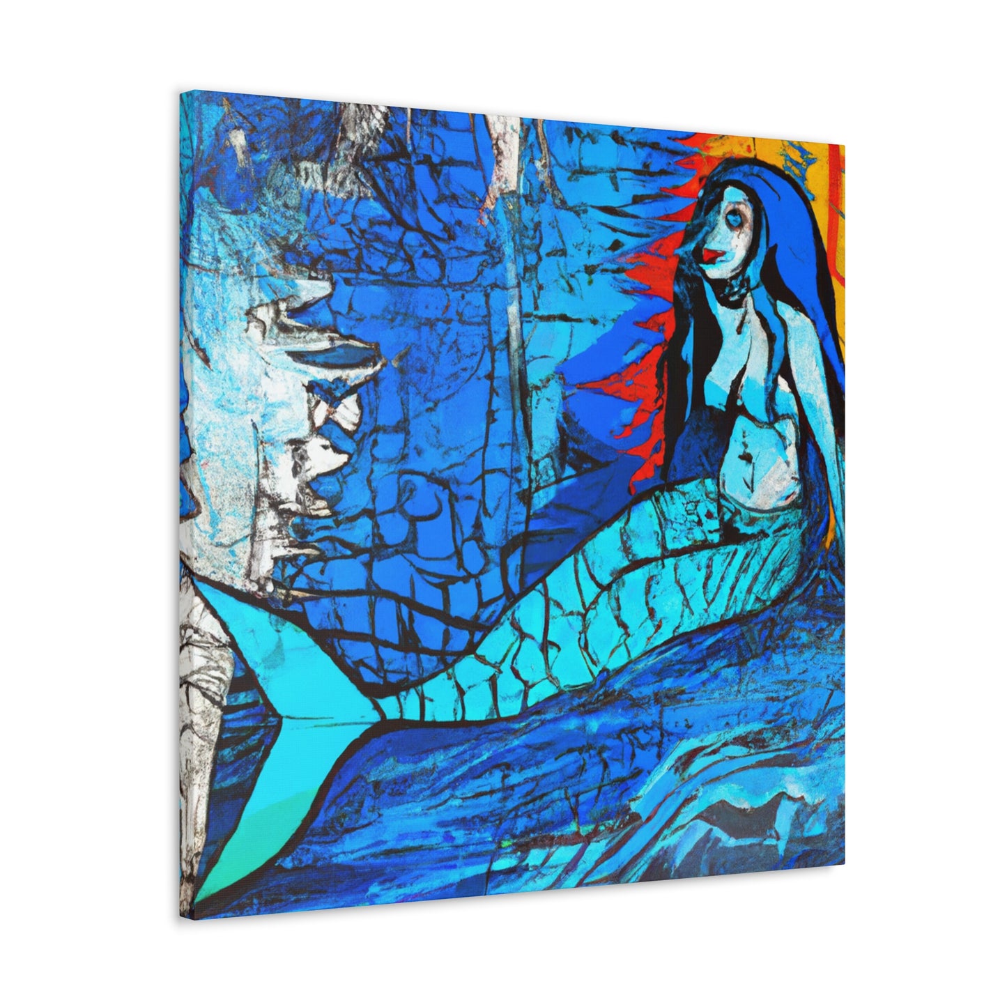 Mermaid in Moonlight - Canvas