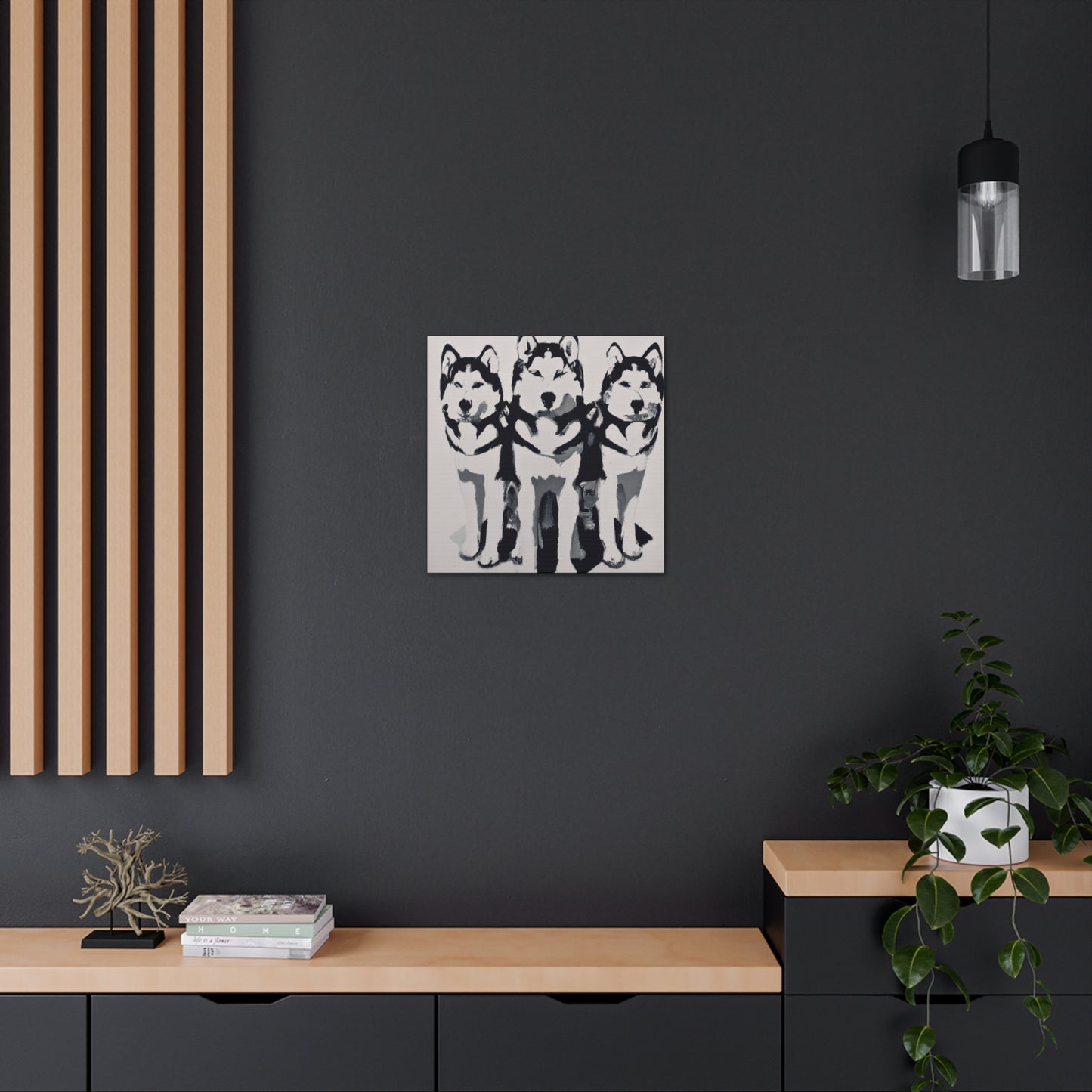 "Huskies in Art Deco" - Canvas