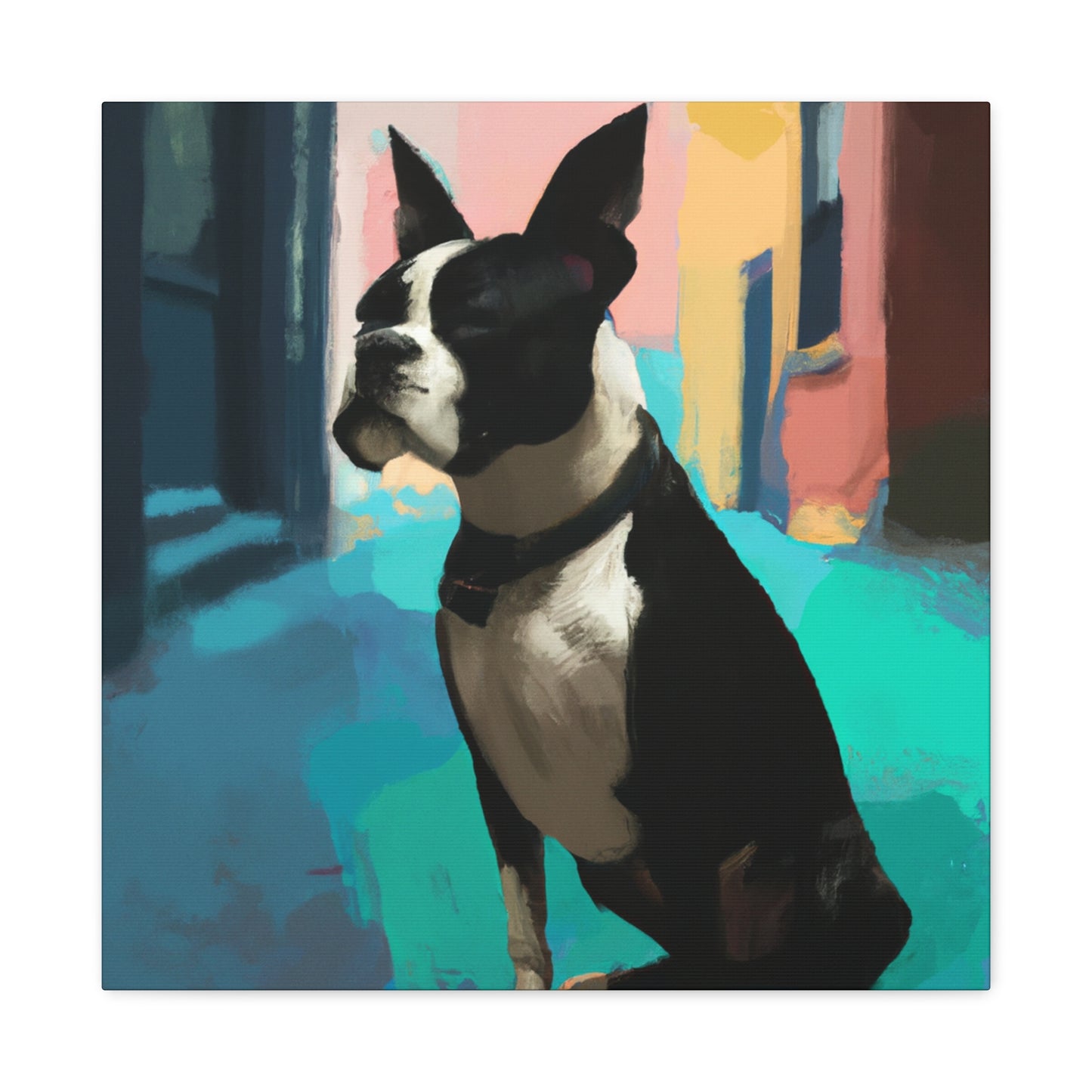 Boston Terrier Lounging - Canvas