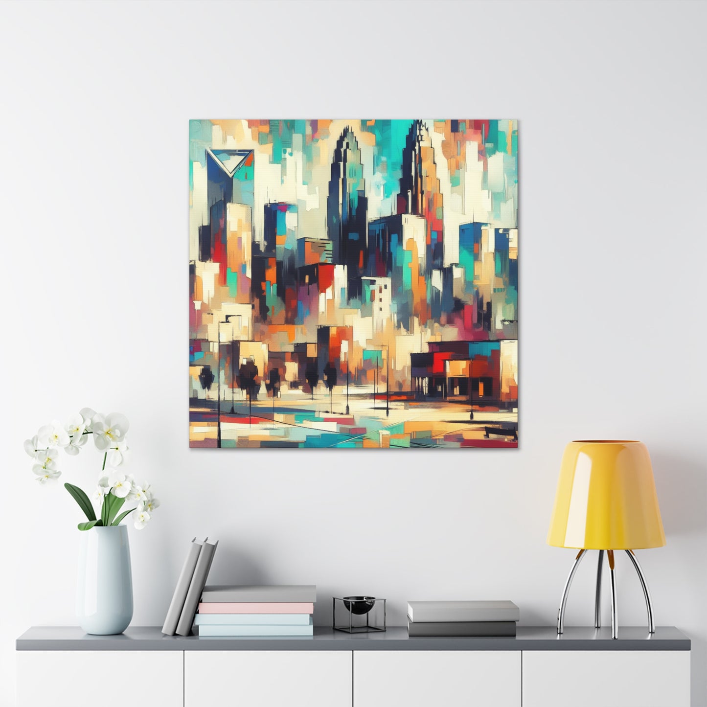 "Cityscape Symphony: Charlotte Rhapsody" - Canvas