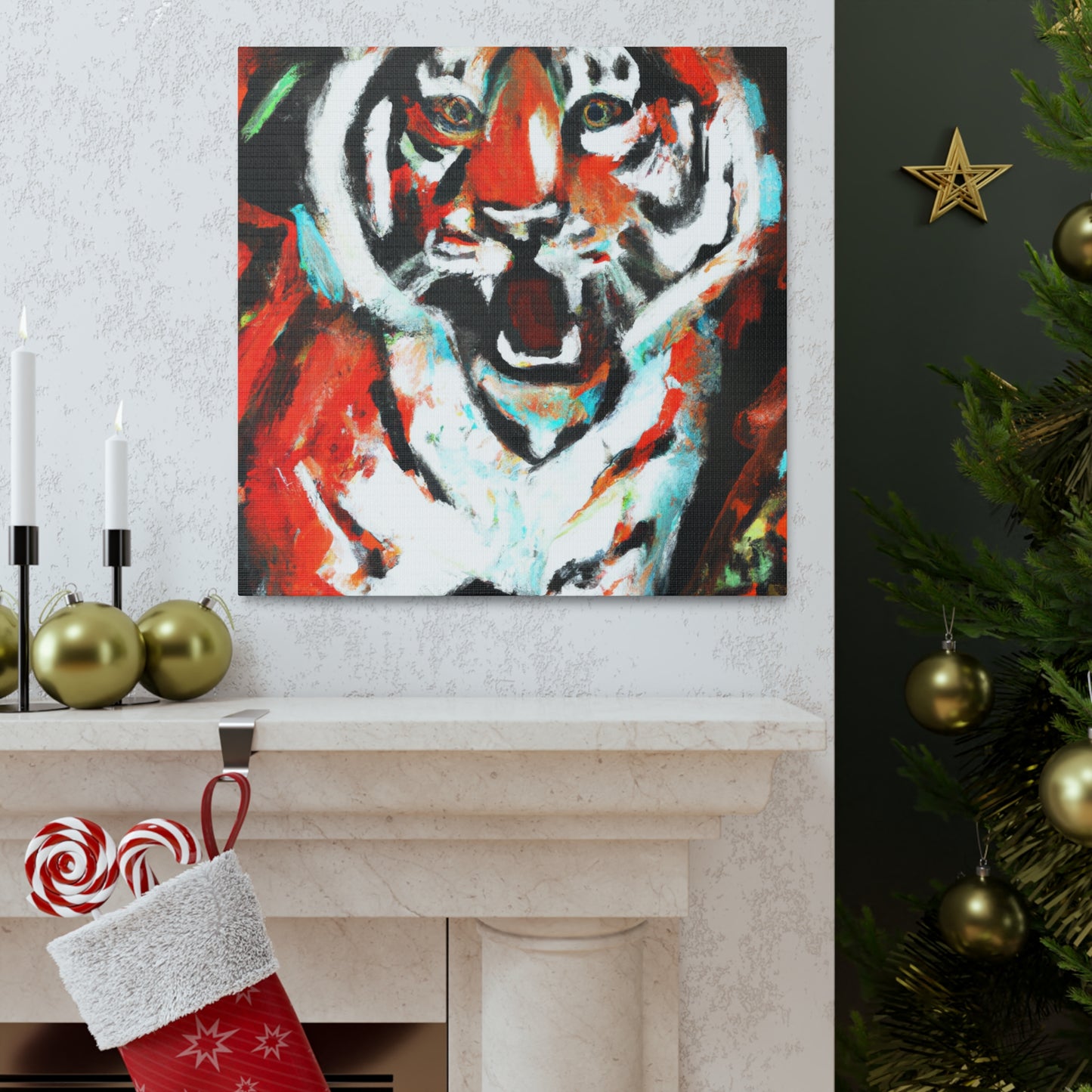 Roaring Bengal Tiger - Canvas