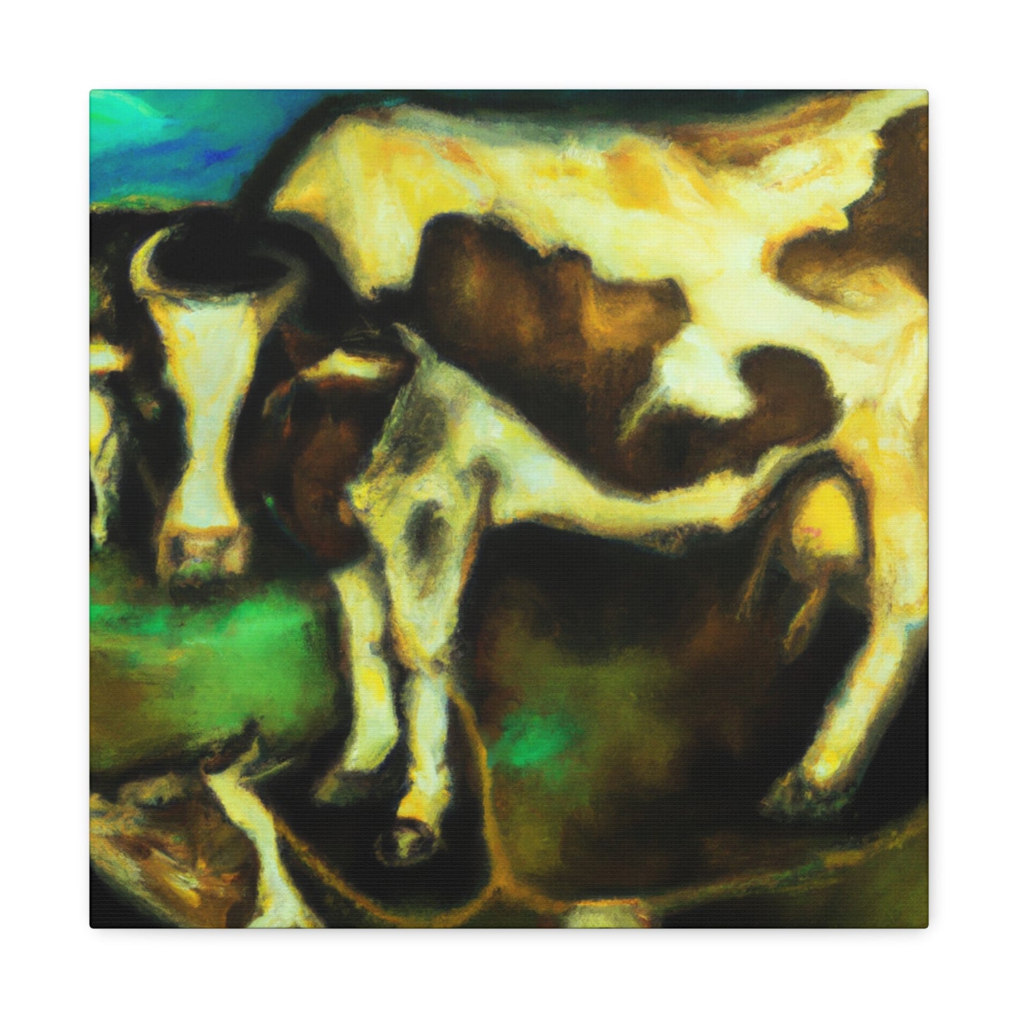 Cow in Cosmic Sky - Canvas