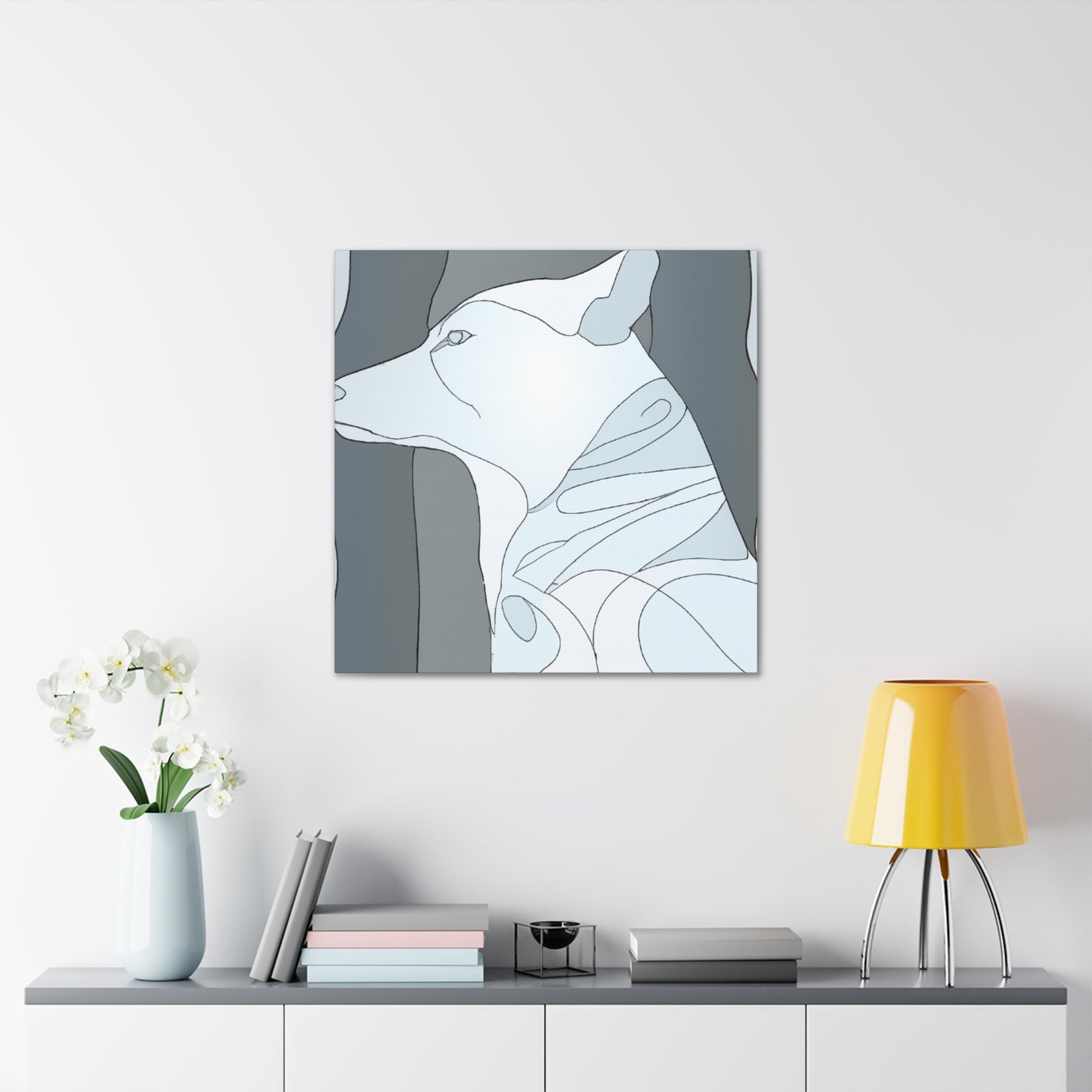 "Arctic Wolf in Snow" - Canvas