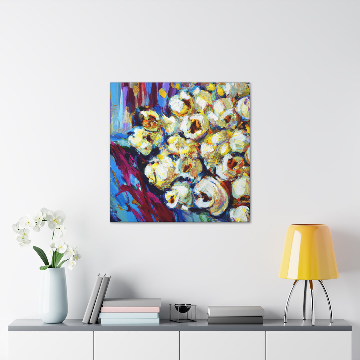 "Poppin' Corn Art Deco" - Canvas