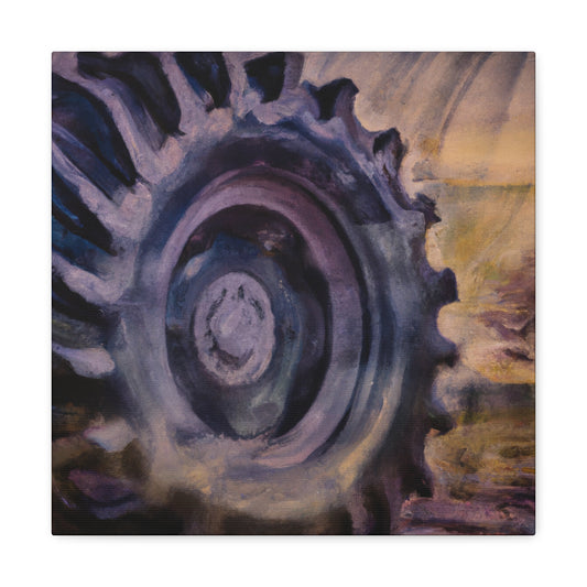 "Tractor Tire Art Deco" - Canvas