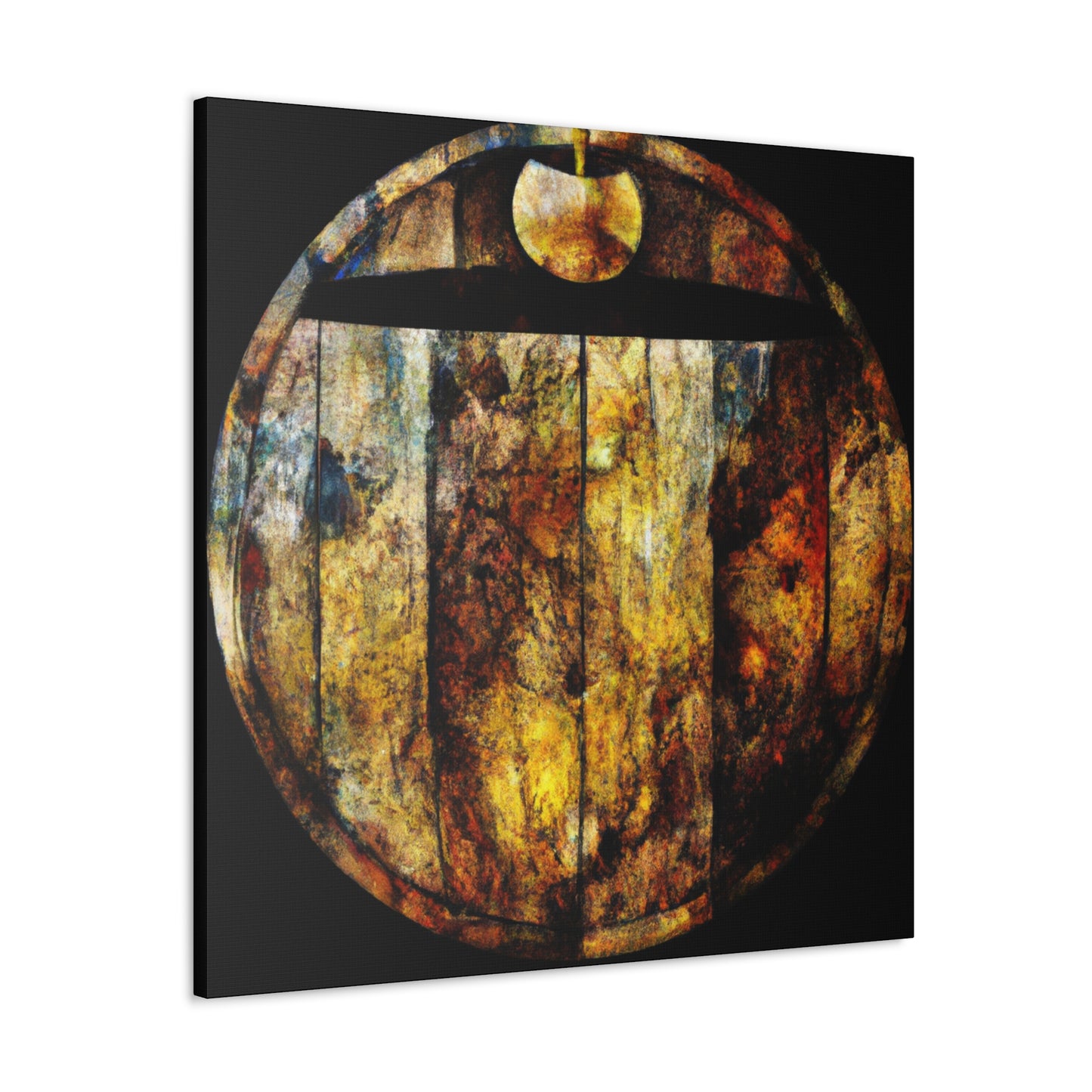 "Whiskey Barrel Glinting". - Canvas