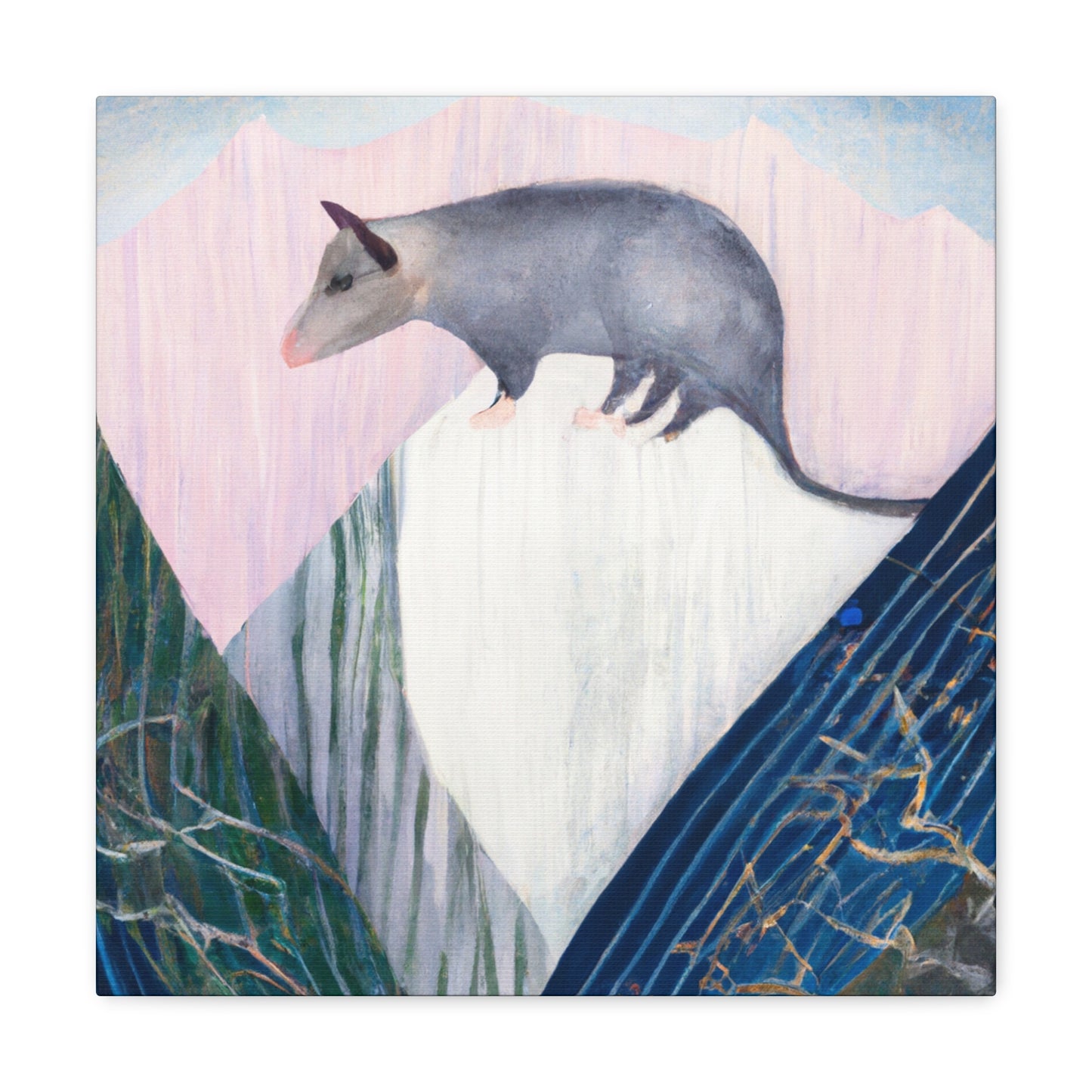 Opossum in Art Deco - Canvas