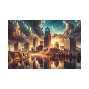 "Cityscape Symphony: Raleigh" - Canvas