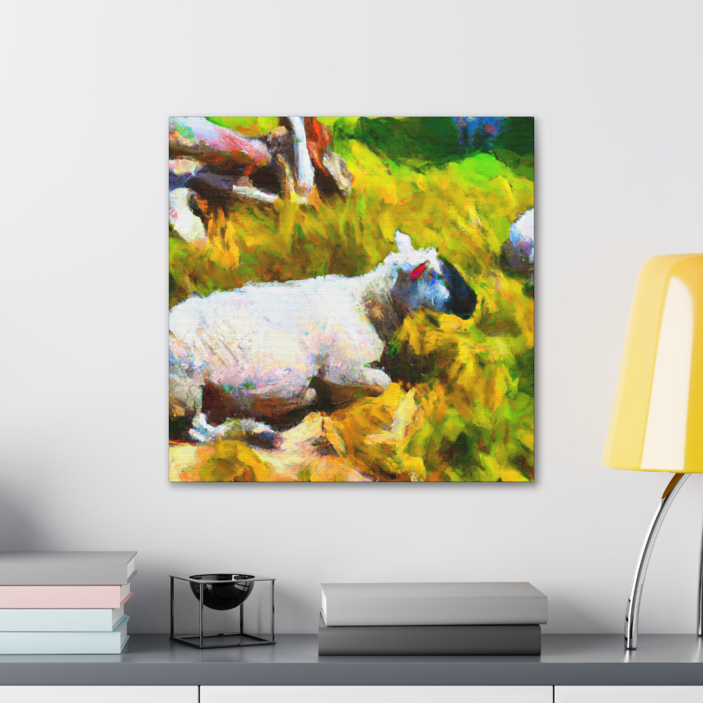 Sheep in Moonlight Glow - Canvas