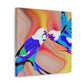 Parakeets in Flight. - Canvas