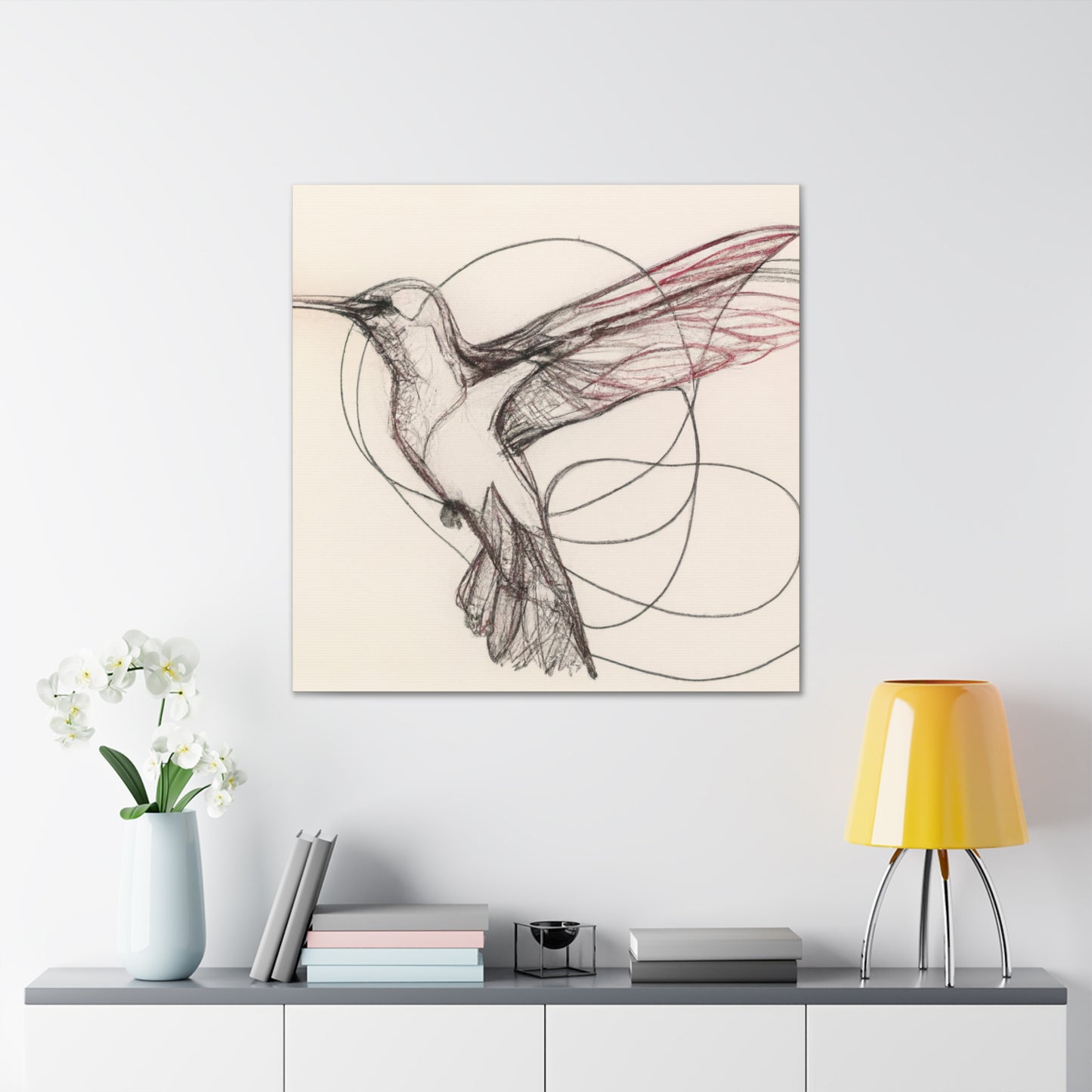 "Ruby Hummingbird Delight" - Canvas