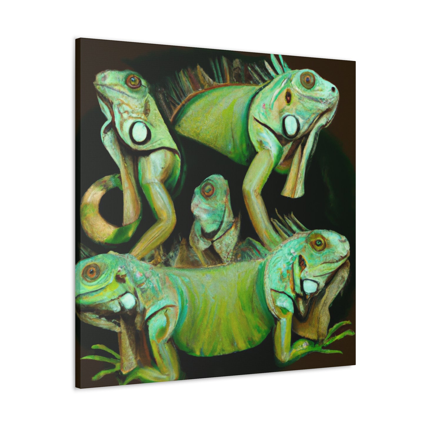 "Green Iguana Dreamscape" - Canvas