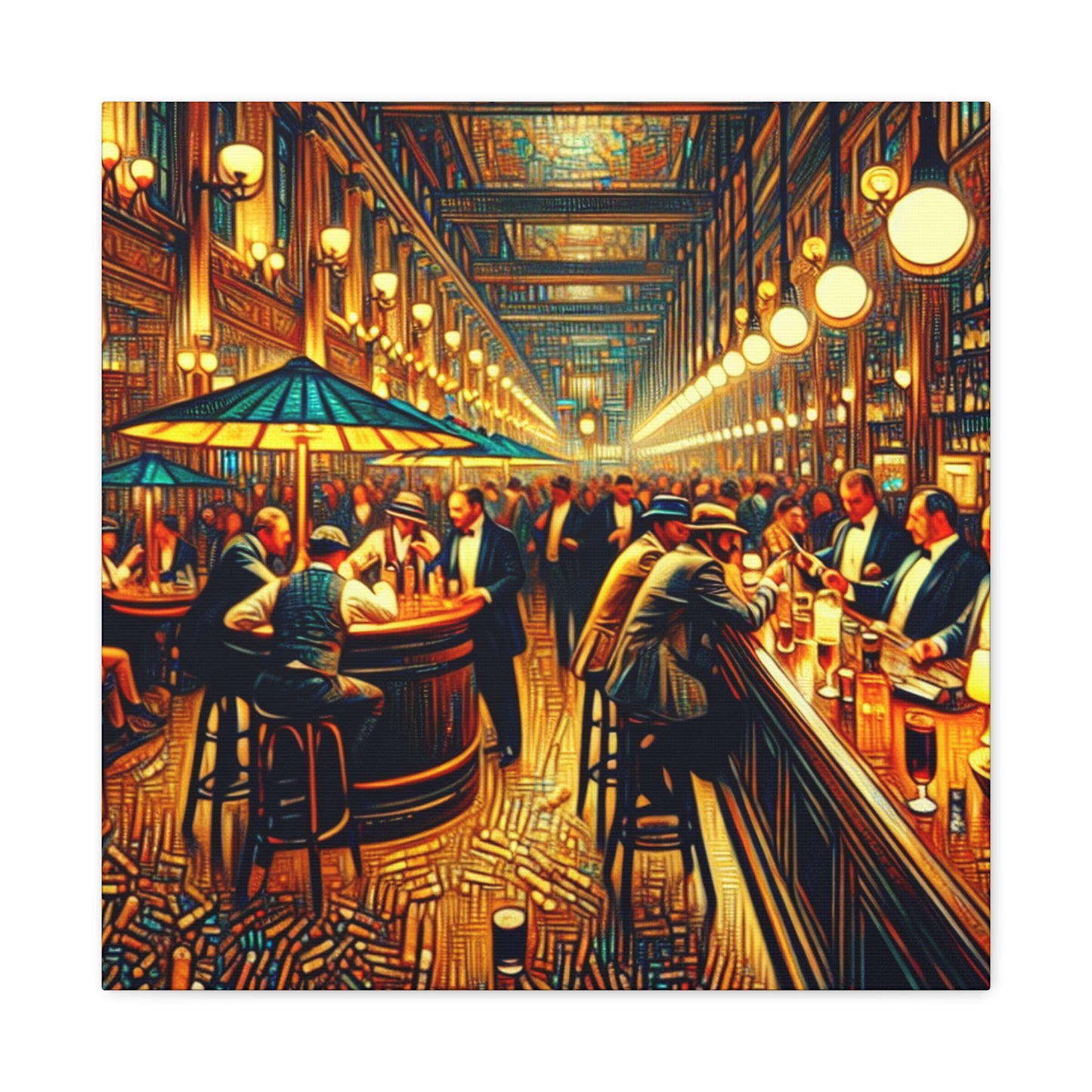 Elegant Tobacco Gathering - Canvas