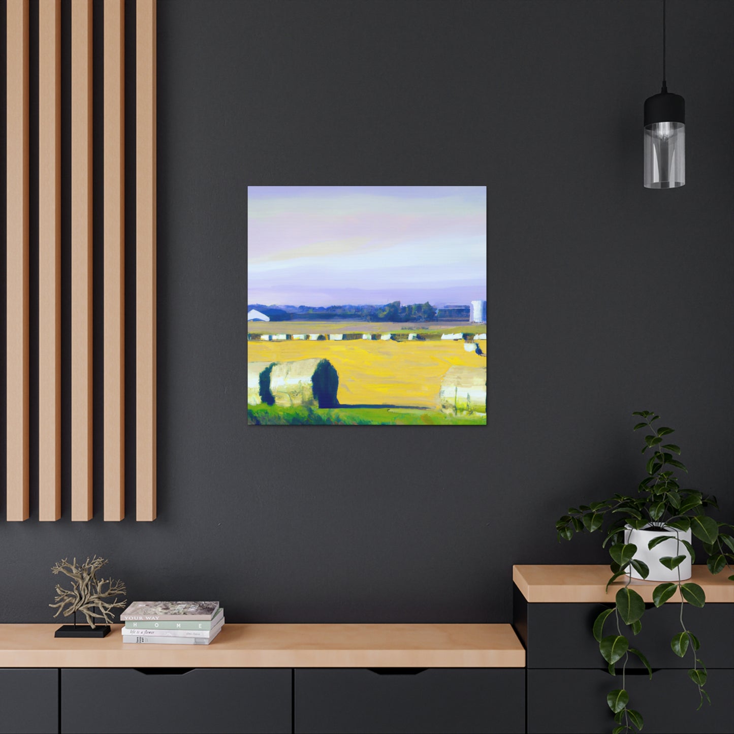 "Serene Hayfield Dreamscape" - Canvas