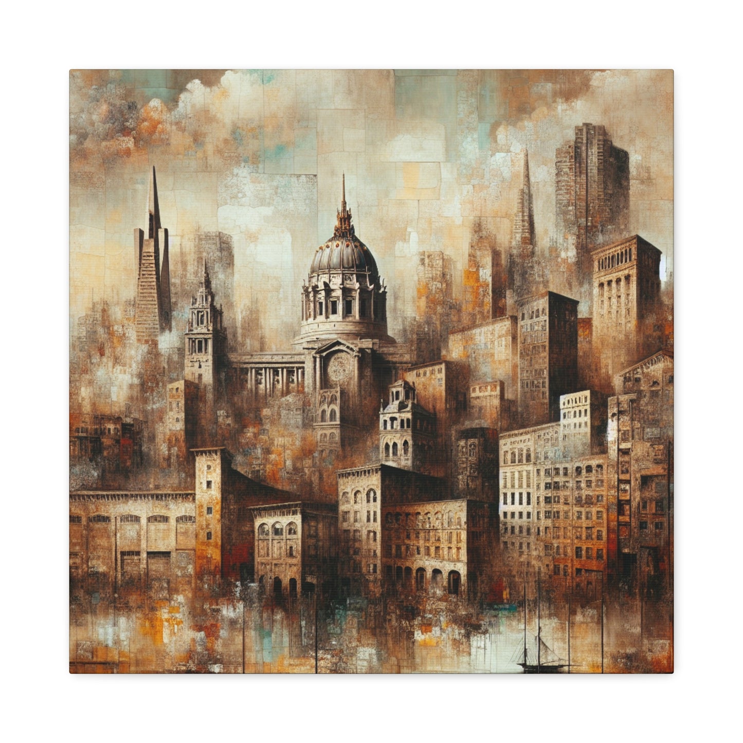 Golden Dream Cityscape - Canvas