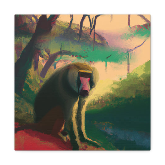 Baboon in Neon Hues - Canvas