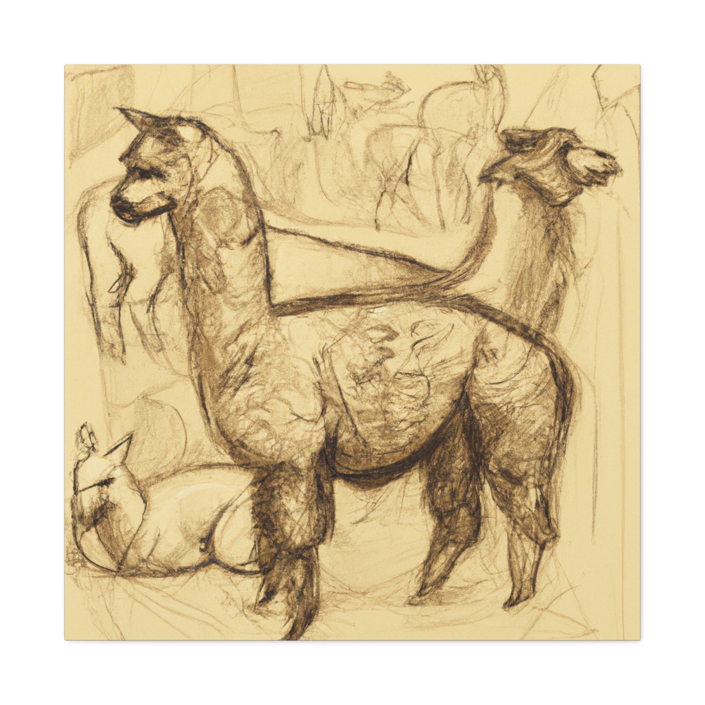 Alpaca Magnificence Abounds - Canvas