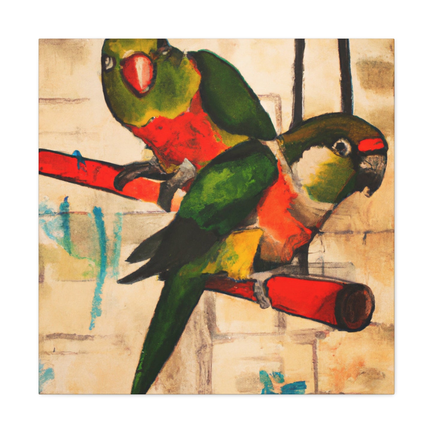 "Conures in Colorful Splendor" - Canvas