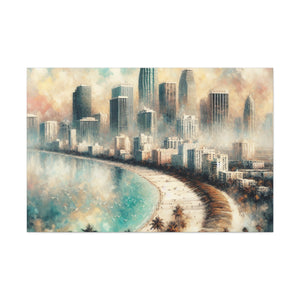 "Miami's Vibrant Coastal Flair" - Canvas