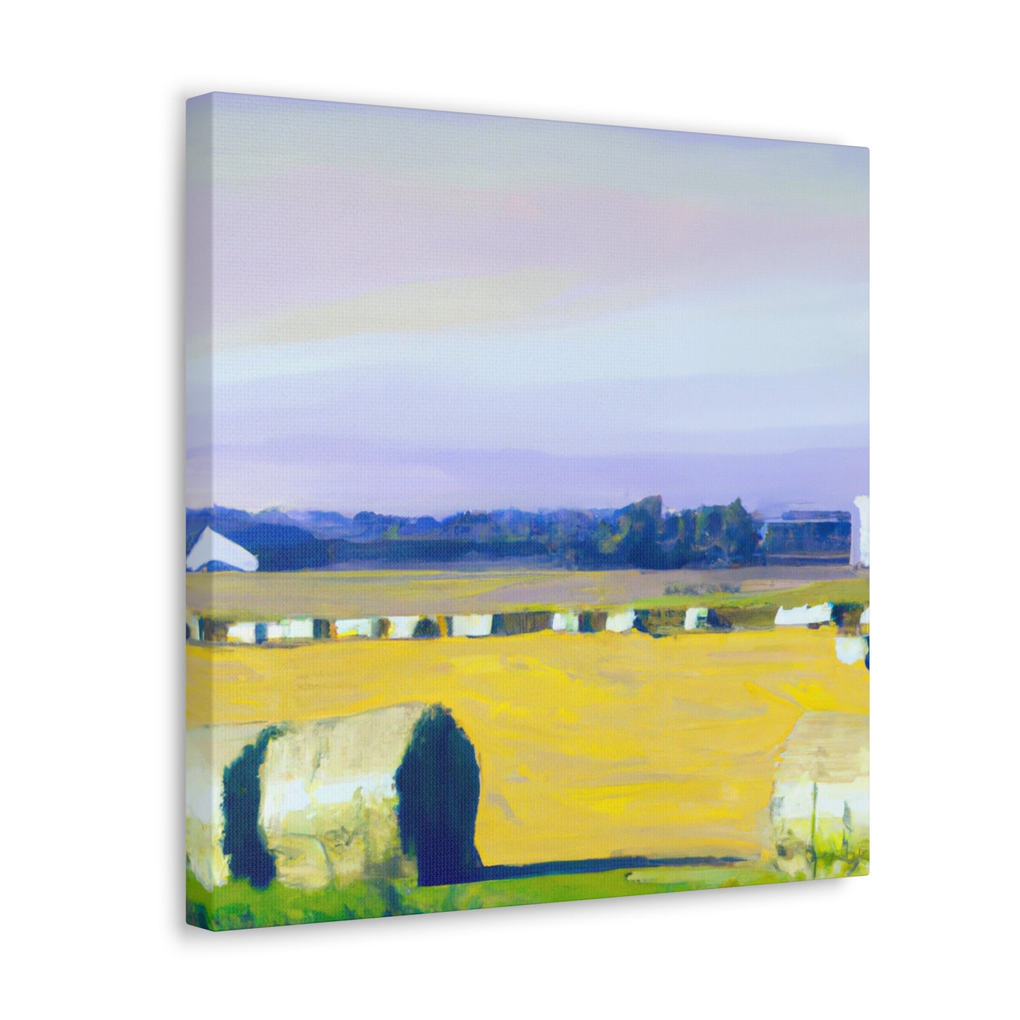 "Serene Hayfield Dreamscape" - Canvas