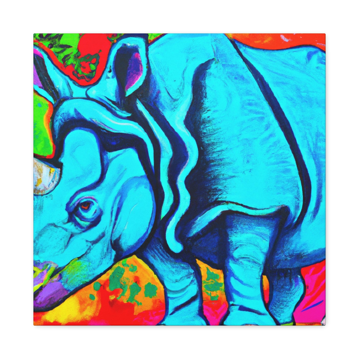 "Rhinoceros of India" - Canvas