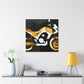 "Motorcycle Roars Forward" - Canvas