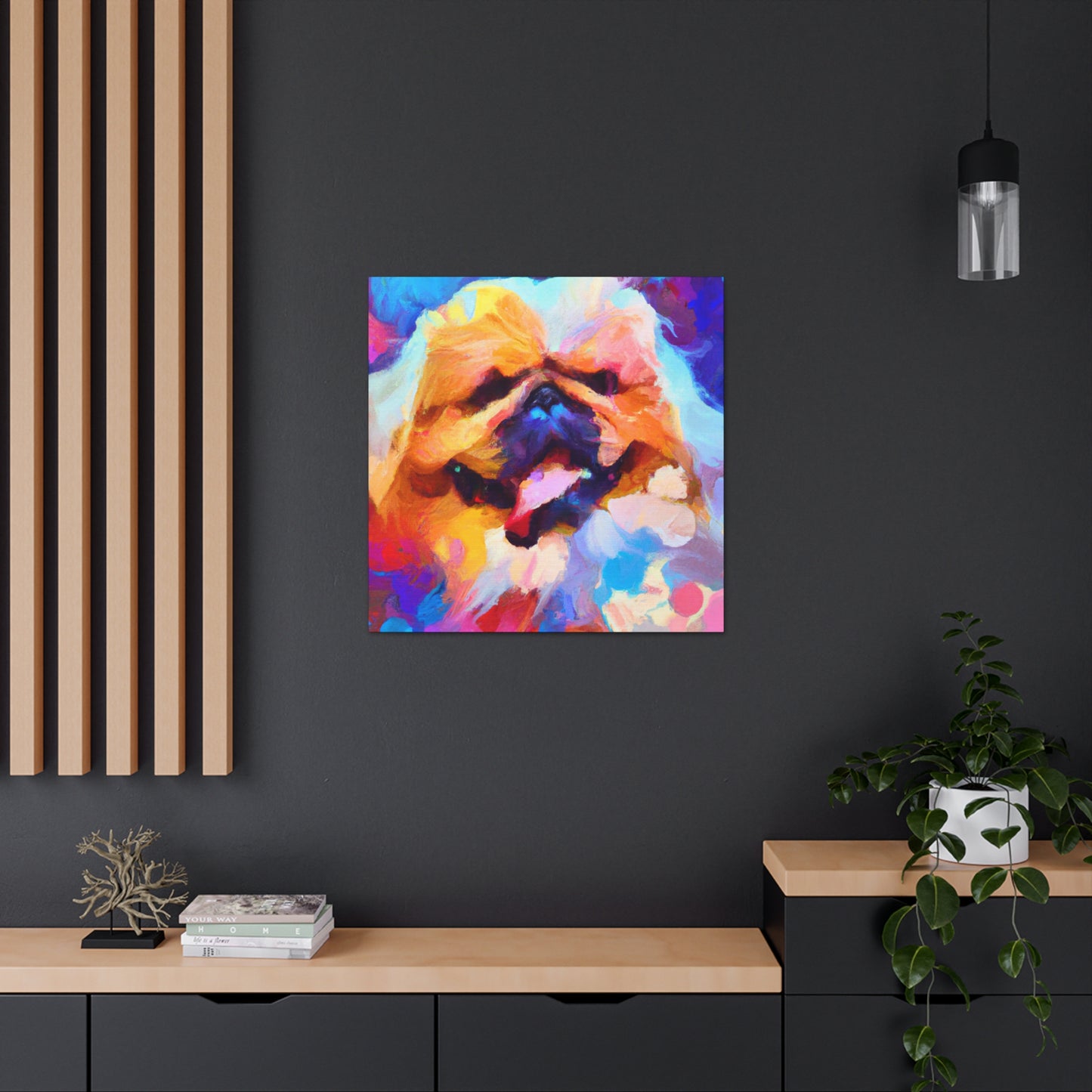 "Pekingese Playful Pose" - Canvas