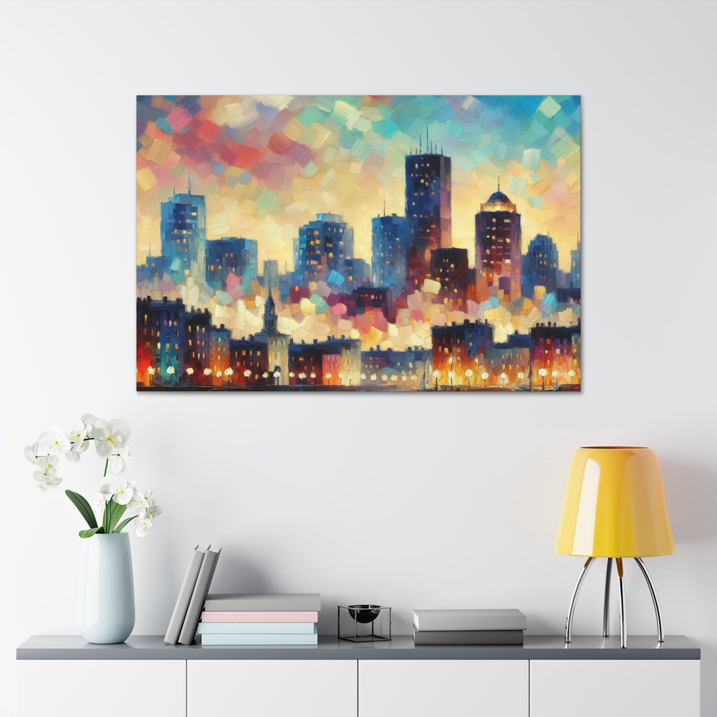 "Vibrant Boston Dreamscape" - Canvas