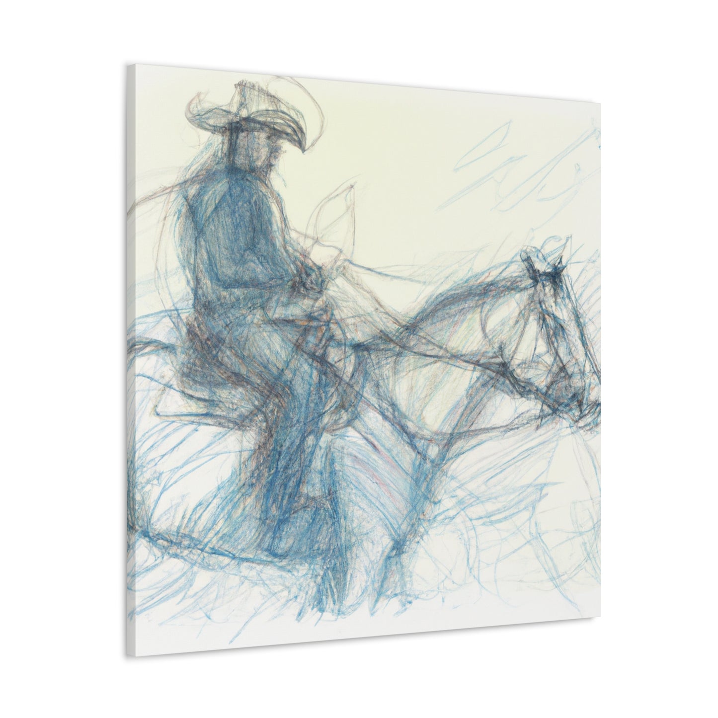 "Cowboy on Horseback" - Canvas