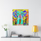 "Elephant in Moonlight Glade" - Canvas