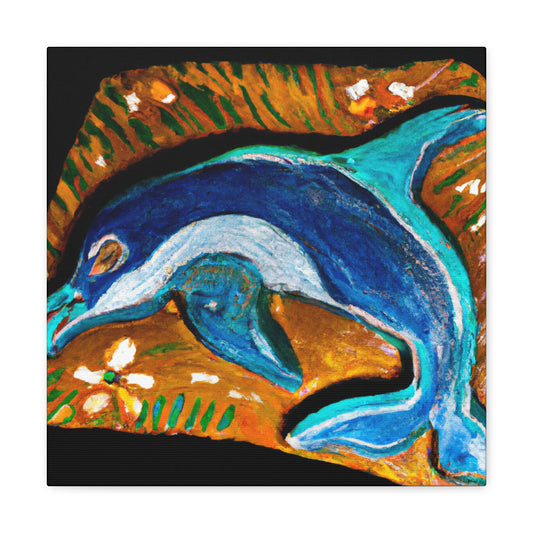 Dolphin's Flowing Dance - Canvas