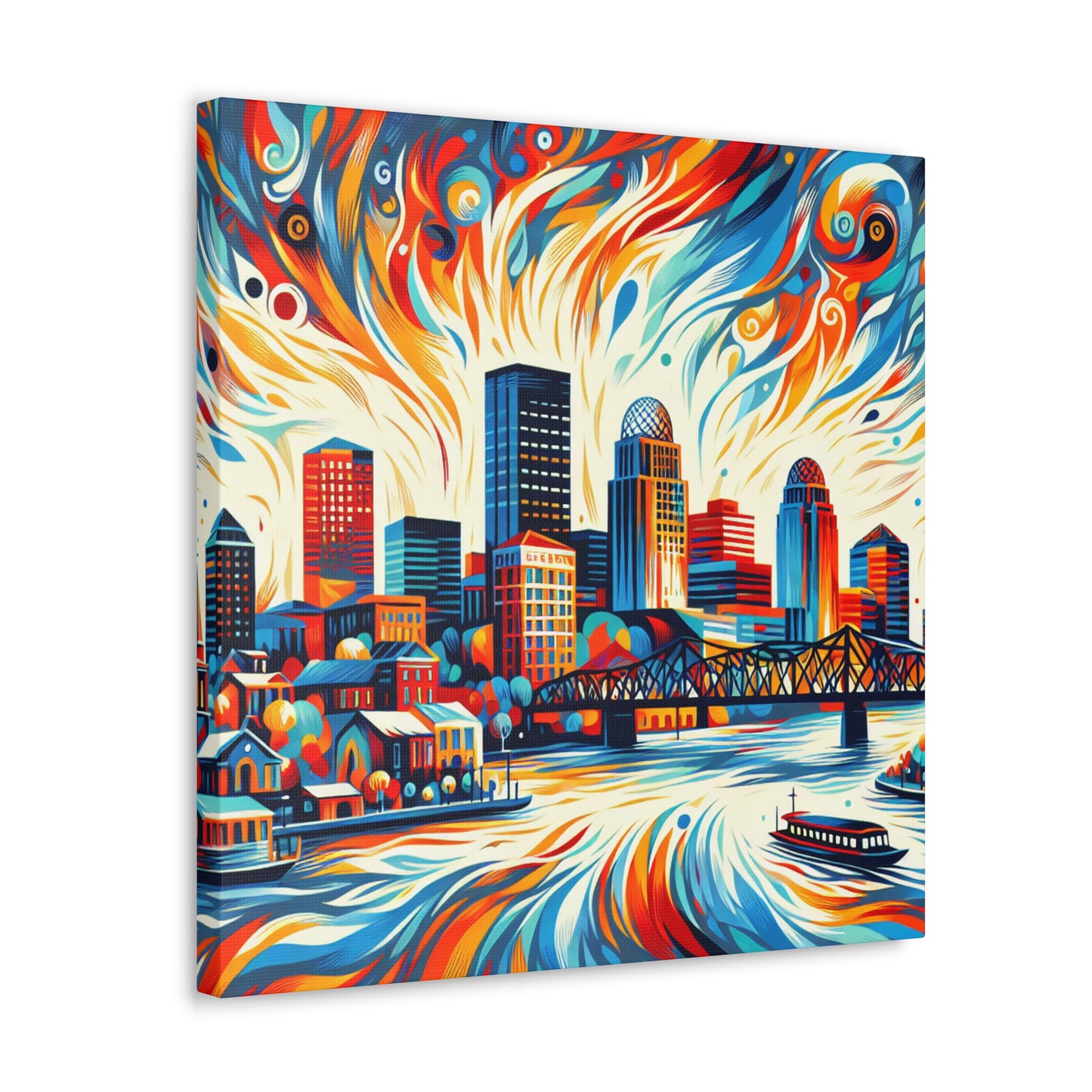 "Colonial Riverfront Charm" - Canvas