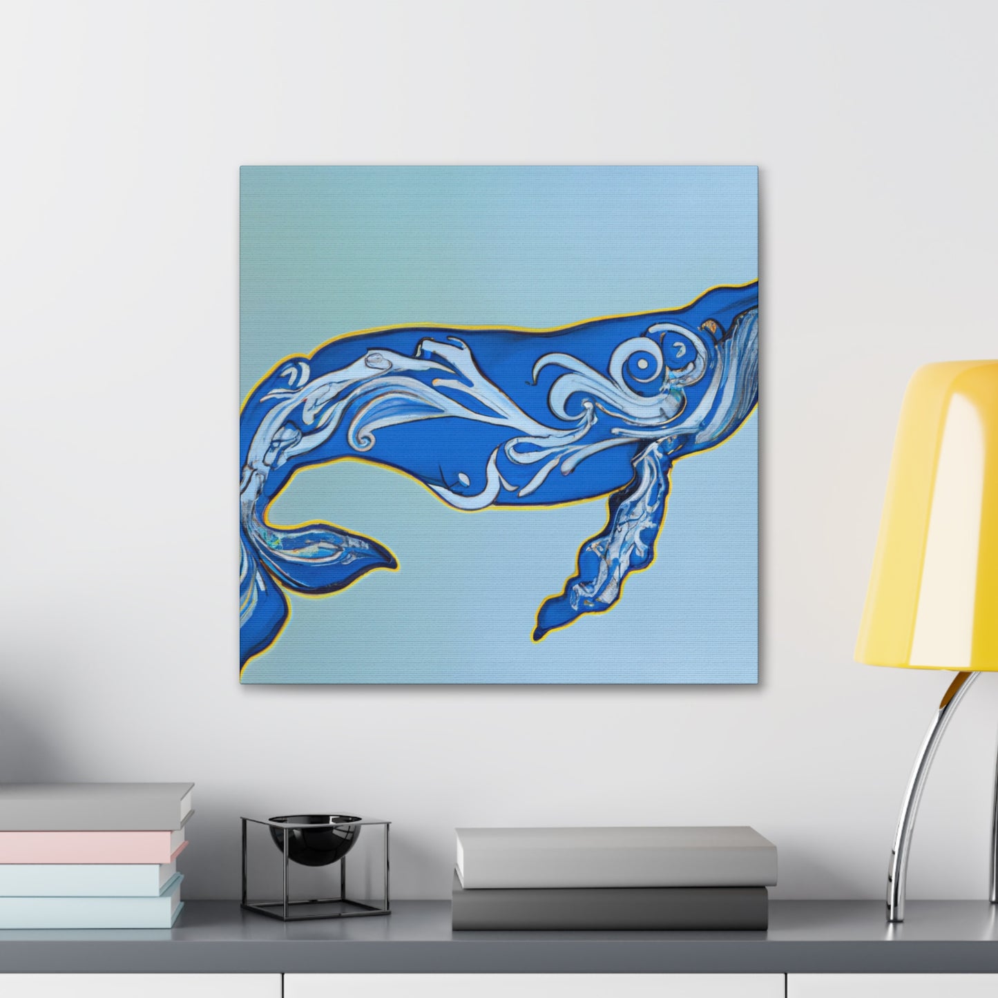 "Bowhead Whale Ablaze" - Canvas